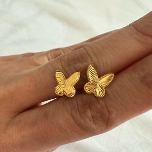 18karat gold screw type dairy butterfly earing